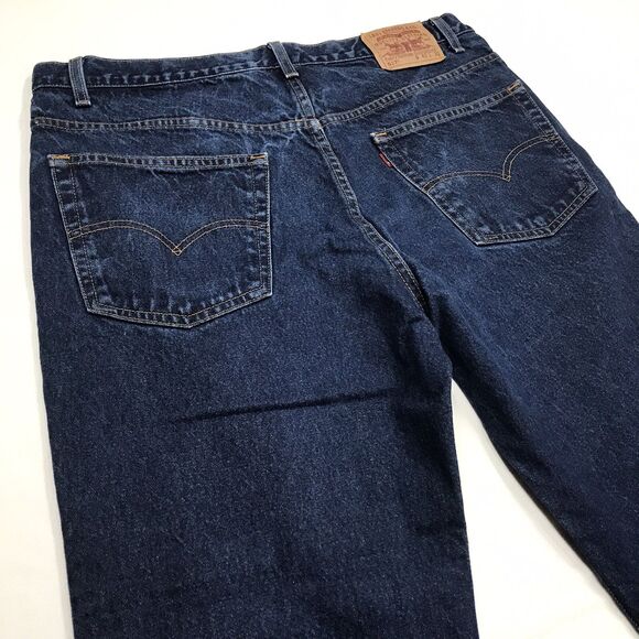 90s LEVIS 517 Jeans Men 40x30 Western Boot Regular Dark Stone Wash Denim Blue - Picture 9 of 16